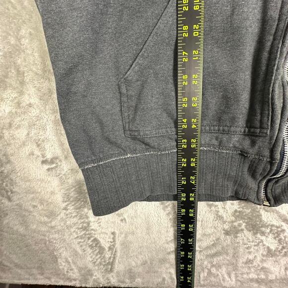 Distressed Vintage Y2K Hurley Big Logo Grey/White Stitching Full-zip Hoodie L - Picture 5 of 7